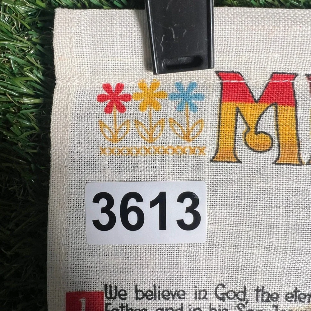 Vintage Merrie Miss LDS Articles of Faith Linen Wall Hanging Tapestry